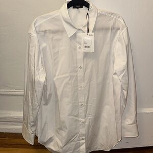 NWT Theory Mens White Button Down “BF Shirt” Large